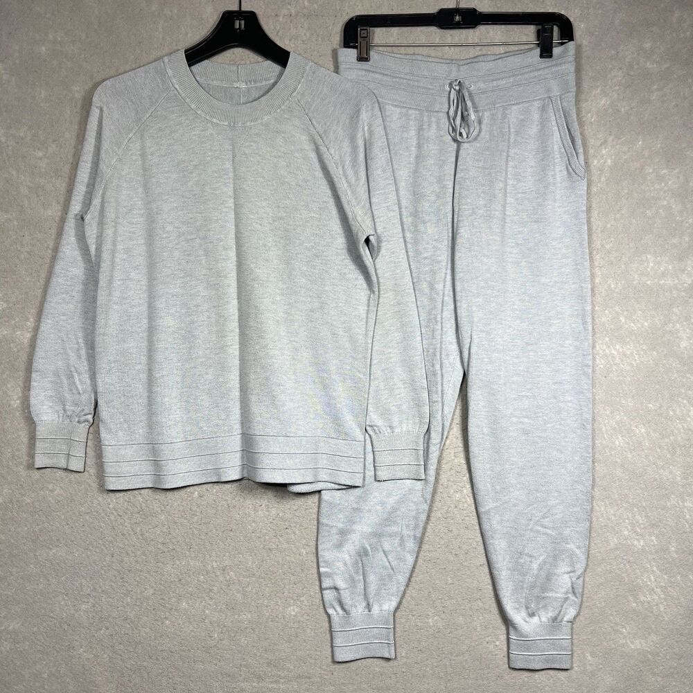 Lululemon Sit In Stillness Pullover Sweater/ Jogger Set Light Blue Women’s Small